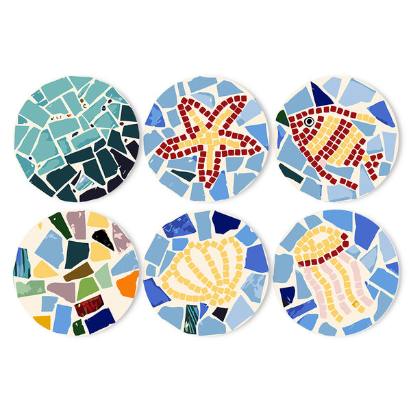 Paint by numbers 8" Placemats (6 pieces) - Mediterranean Style