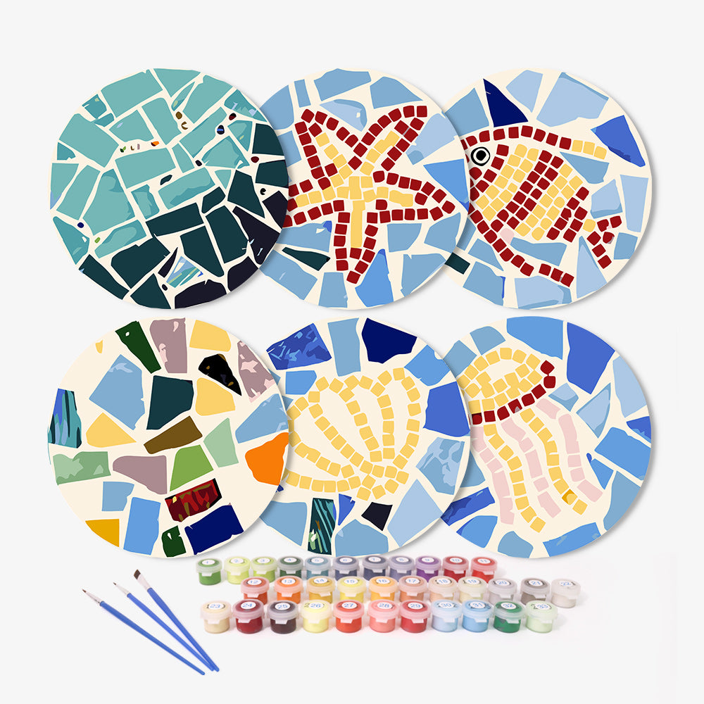 Paint by numbers 8" Placemats (6 pieces) - Mediterranean Style