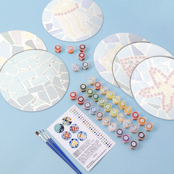 Paint by numbers 8" Placemats (6 pieces) - Mediterranean Style