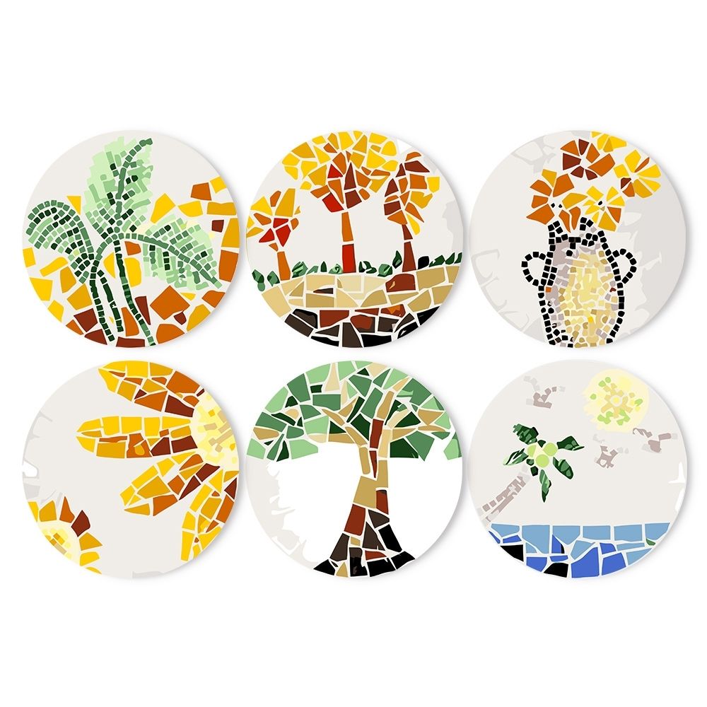 Paint by numbers 8" Placemats (6 pieces) - Botanical and Nature