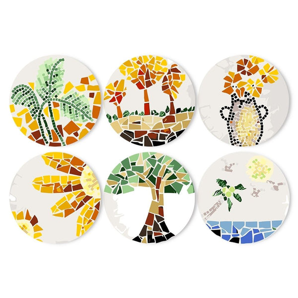 Paint by numbers 8" Placemats (6 pieces) - Botanical and Nature