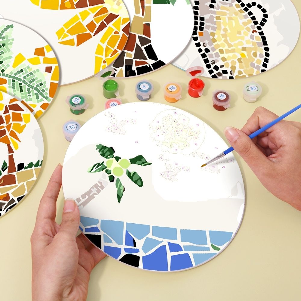 Paint by numbers 8" Placemats (6 pieces) - Botanical and Nature