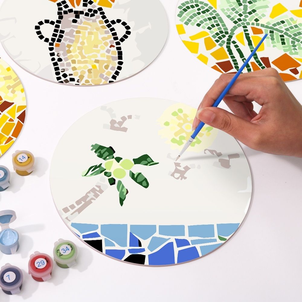 Paint by numbers 8" Placemats (6 pieces) - Botanical and Nature