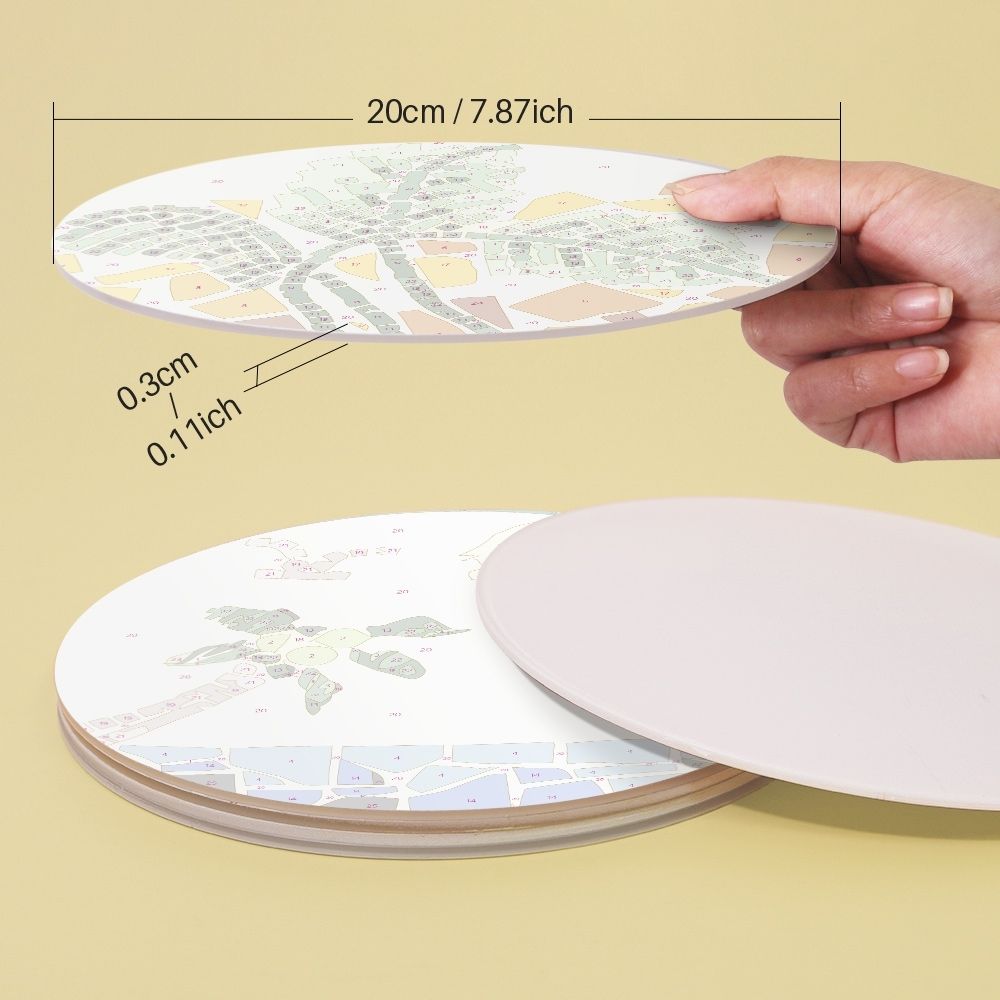 Paint by numbers 8" Placemats (6 pieces) - Botanical and Nature