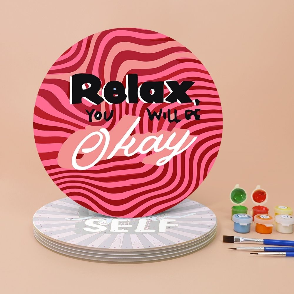 Paint by numbers 8" Placemats (6 pieces) - Motivational Quote