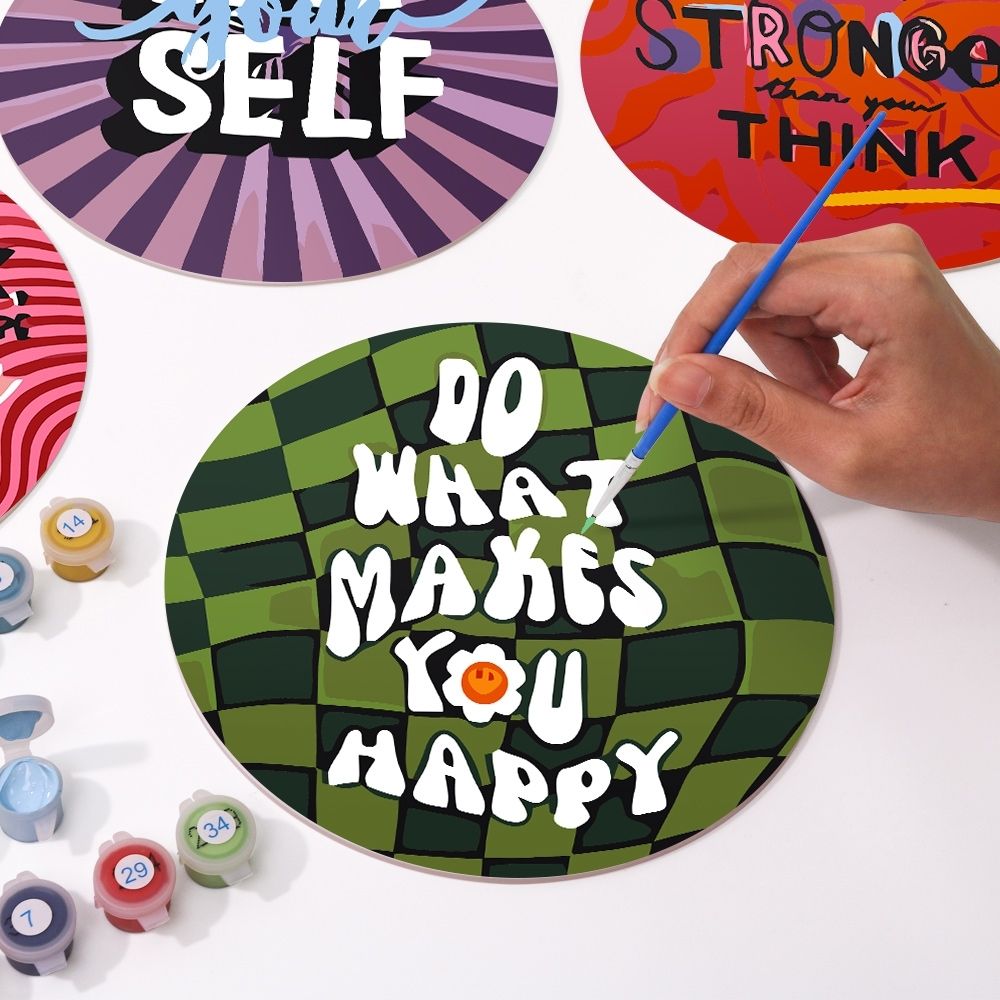 Paint by numbers 8" Placemats (6 pieces) - Motivational Quote