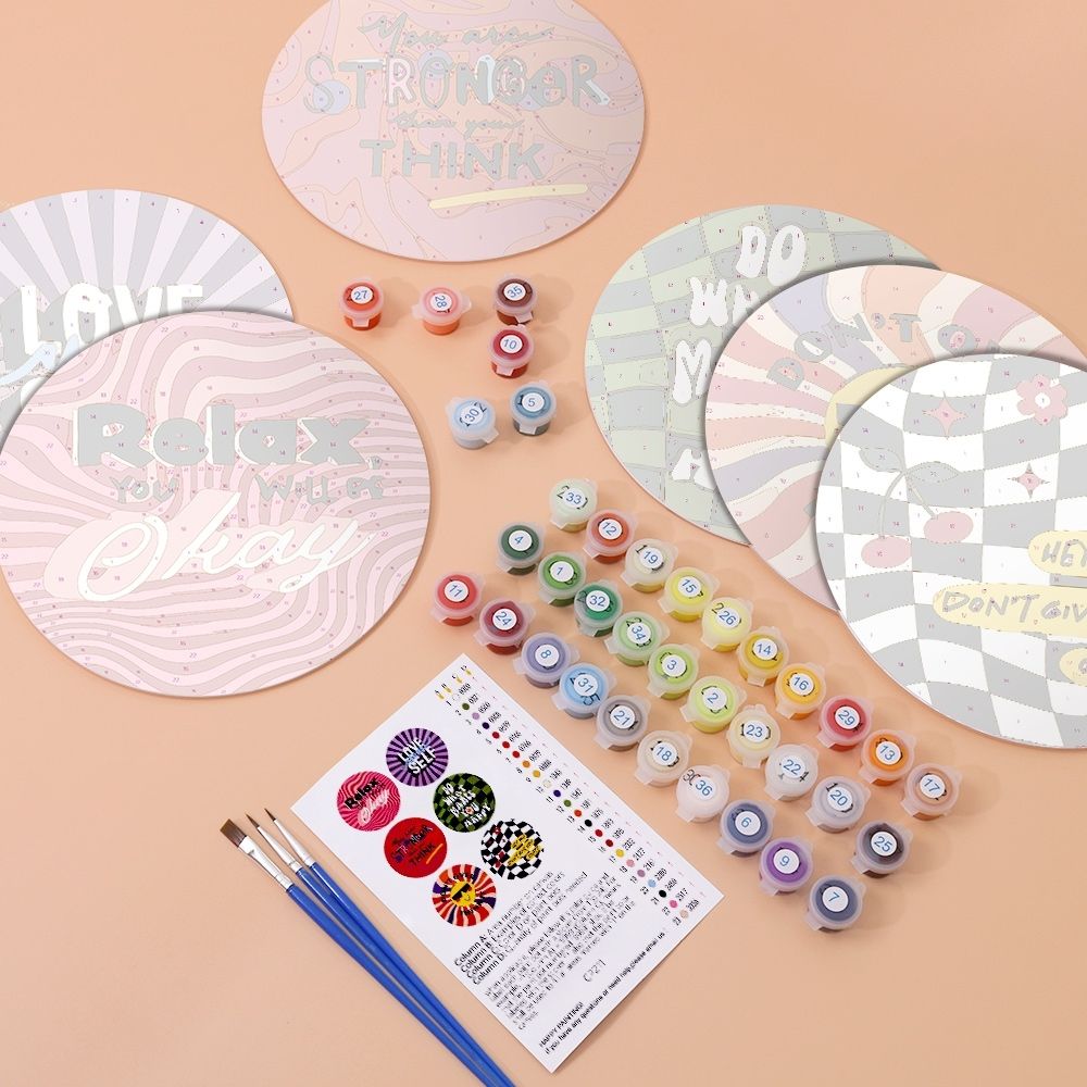 Paint by numbers 8" Placemats (6 pieces) - Motivational Quote