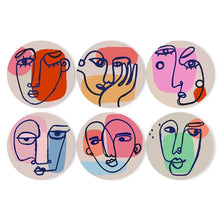 Load image into Gallery viewer, Paint by numbers 8" Placemats (6 pieces) - Modern Abstract Face