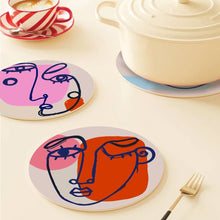 Load image into Gallery viewer, Paint by numbers 8" Placemats (6 pieces) - Modern Abstract Face