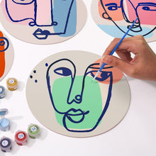 Load image into Gallery viewer, Paint by numbers 8" Placemats (6 pieces) - Modern Abstract Face