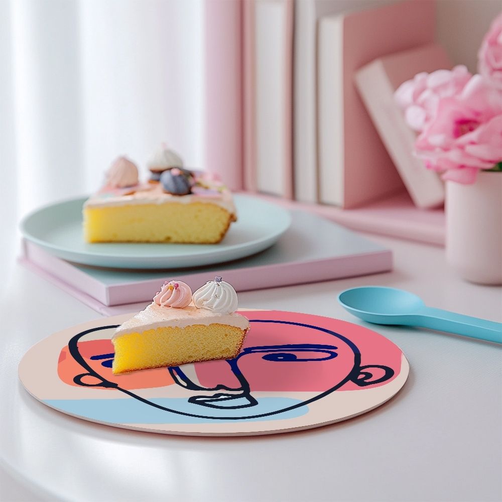 Paint by numbers 8" Placemats (6 pieces) - Modern Abstract Face