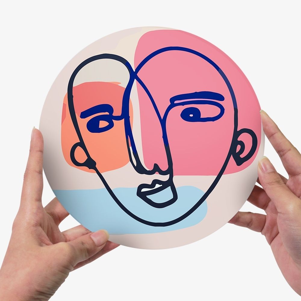 Paint by numbers 8" Placemats (6 pieces) - Modern Abstract Face