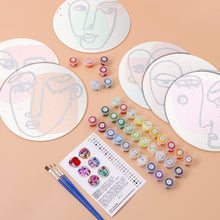Load image into Gallery viewer, Paint by numbers 8" Placemats (6 pieces) - Modern Abstract Face