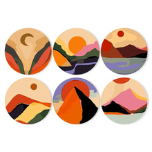 Load image into Gallery viewer, Paint by numbers 8" Placemats (6 pieces) - Modern Abstract Mountain