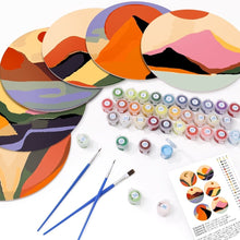 Load image into Gallery viewer, Paint by numbers 8" Placemats (6 pieces) - Modern Abstract Mountain