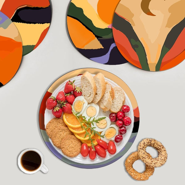 Paint by numbers 8" Placemats (6 pieces) - Modern Abstract Mountain