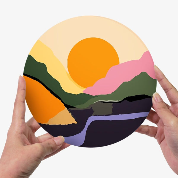 Paint by numbers 8" Placemats (6 pieces) - Modern Abstract Mountain