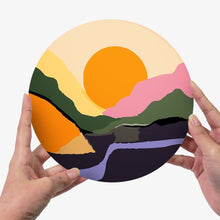 Load image into Gallery viewer, Paint by numbers 8" Placemats (6 pieces) - Modern Abstract Mountain
