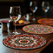 Load image into Gallery viewer, Paint by numbers 8" Placemats (6 pieces) - Bohemian Mandala Round