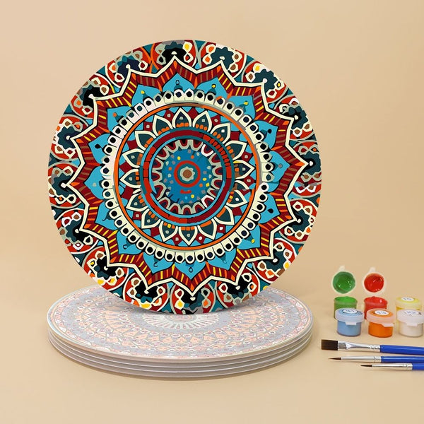 Paint by numbers 8" Placemats (6 pieces) - Bohemian Mandala Round