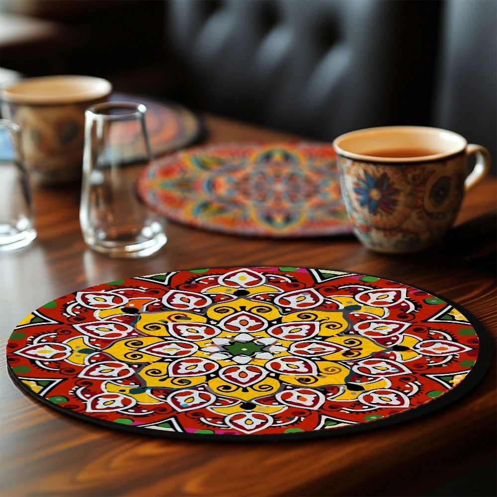 Paint by numbers 8" Placemats (6 pieces) - Bohemian Mandala Round