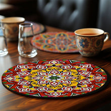 Load image into Gallery viewer, Paint by numbers 8" Placemats (6 pieces) - Bohemian Mandala Round