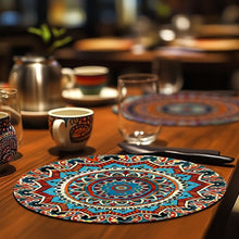 Load image into Gallery viewer, Paint by numbers 8" Placemats (6 pieces) - Bohemian Mandala Round