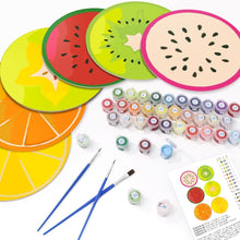Load image into Gallery viewer, Paint by numbers 8" Placemats (6 pieces) - Colorful Fruit Slice