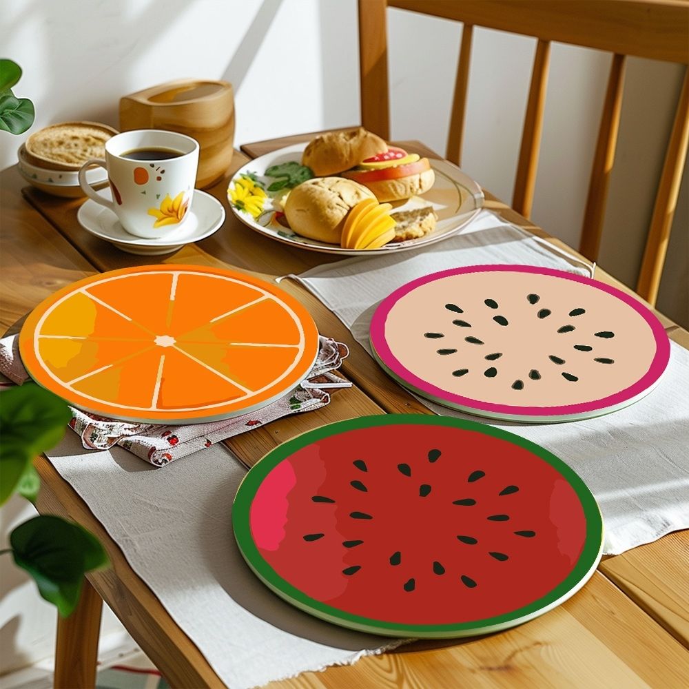 Paint by numbers 8" Placemats (6 pieces) - Colorful Fruit Slice