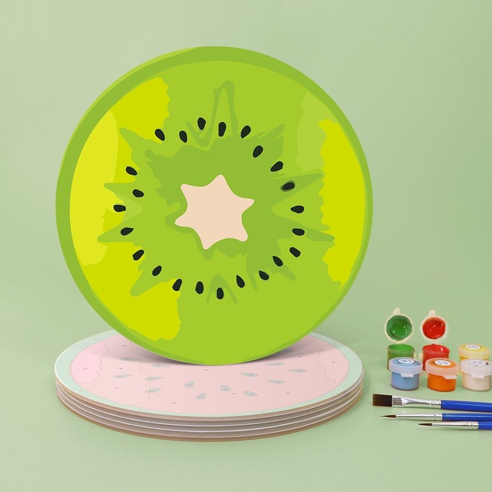 Paint by numbers 8" Placemats (6 pieces) - Colorful Fruit Slice