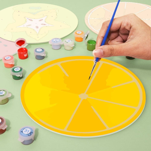 Paint by numbers 8" Placemats (6 pieces) - Colorful Fruit Slice