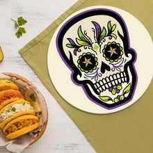 Load image into Gallery viewer, Paint by numbers 8" Placemats (6 pieces) - Colorful Day of the Dead Skull