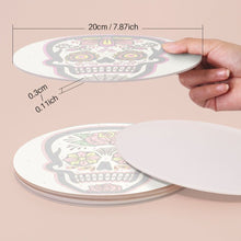 Load image into Gallery viewer, Paint by numbers 8" Placemats (6 pieces) - Colorful Day of the Dead Skull