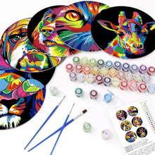 Load image into Gallery viewer, Paint by numbers 8" Placemats (6 pieces) - Pop Art Animal