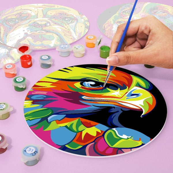 Paint by numbers 8" Placemats (6 pieces) - Pop Art Animal