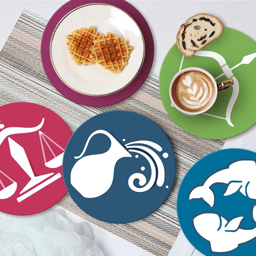 Paint by numbers 8" Placemats (12 pieces) - Zodiac Signs Series 1