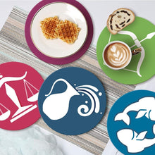 Load image into Gallery viewer, Paint by numbers 8" Placemats (12 pieces) - Zodiac Signs Series 1