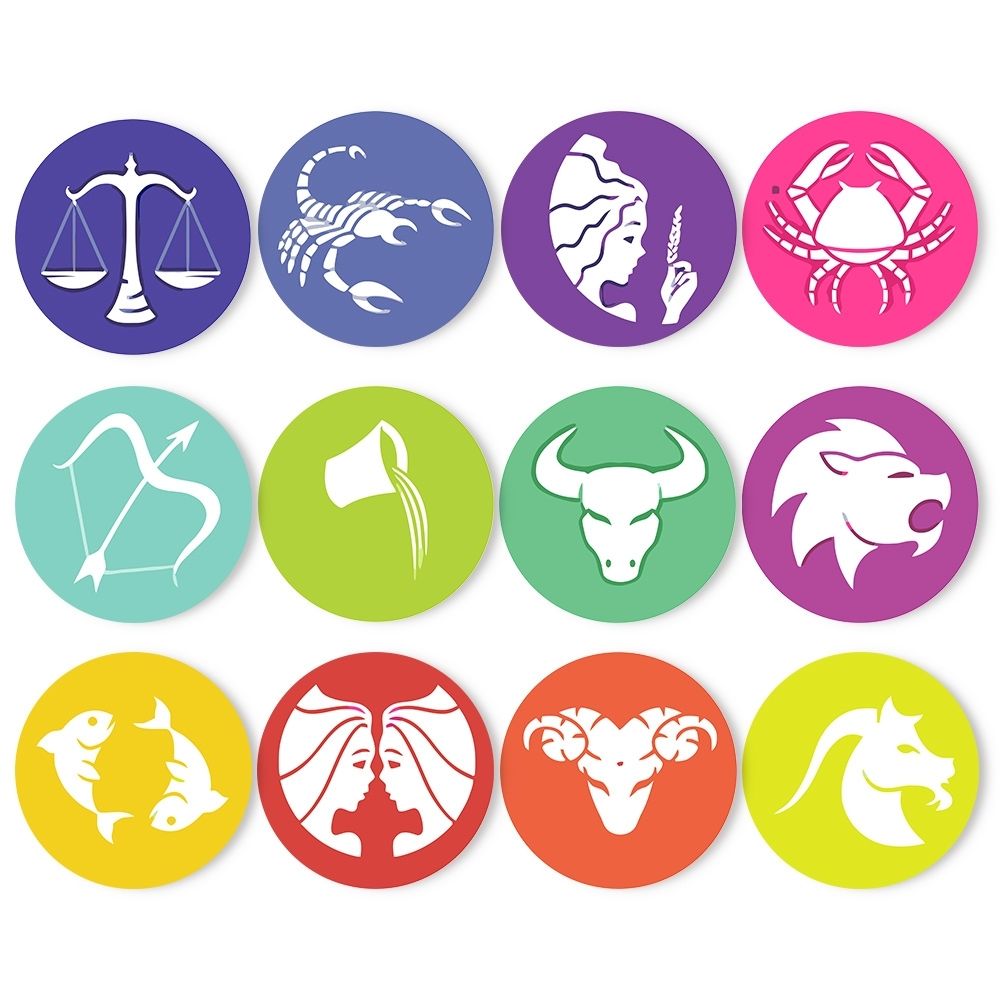 Paint by numbers 8" Placemats (12 pieces) - Zodiac Signs Series 2