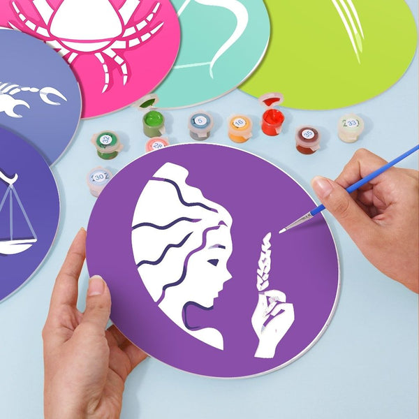 Paint by numbers 8" Placemats (12 pieces) - Zodiac Signs Series 2