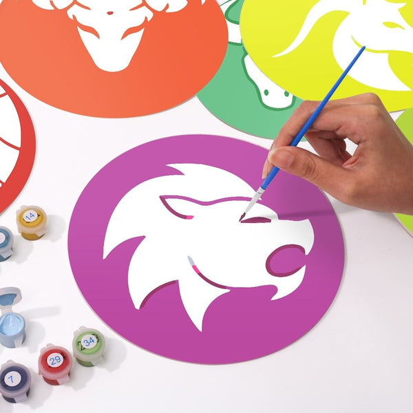 Paint by numbers 8" Placemats (12 pieces) - Zodiac Signs Series 2