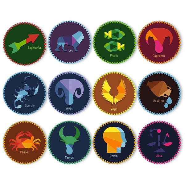 Paint by numbers 8" Placemats (12 pieces) - Zodiac Signs Series 3