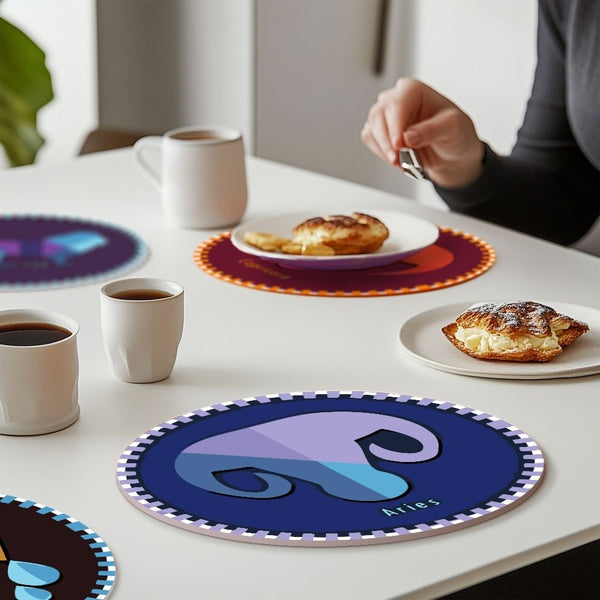 Paint by numbers 8" Placemats (12 pieces) - Zodiac Signs Series 3