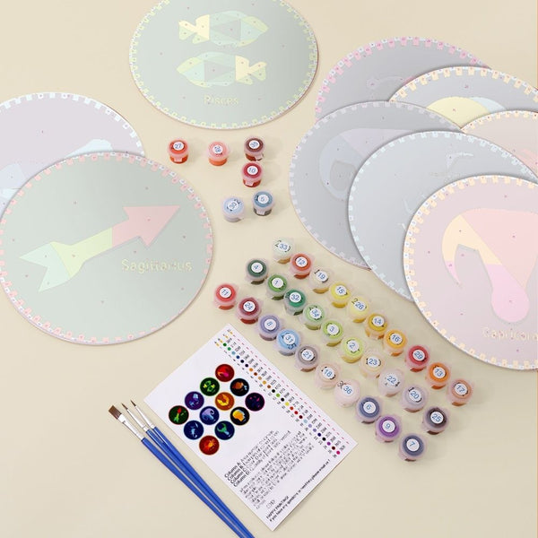 Paint by numbers 8" Placemats (12 pieces) - Zodiac Signs Series 3