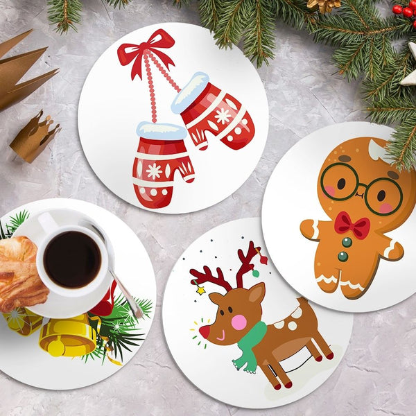 Paint by numbers 8" Placemats (4 pieces) - Christmas Theme 1