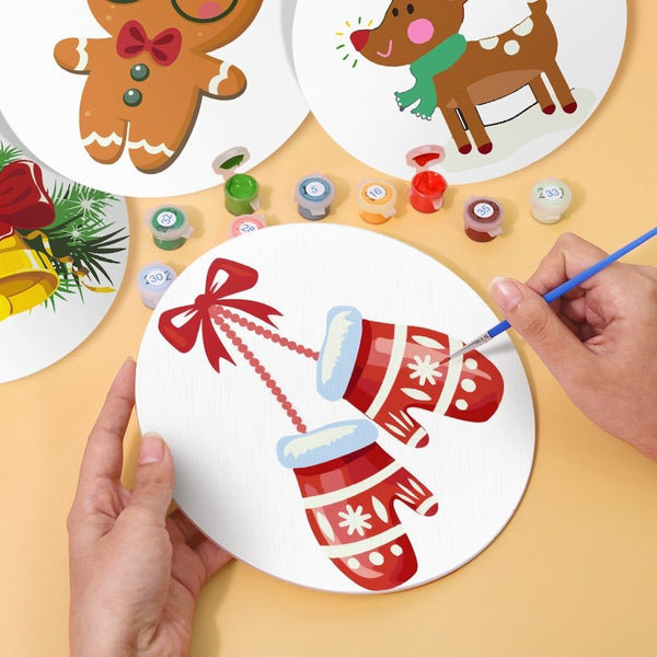 Paint by numbers 8" Placemats (4 pieces) - Christmas Theme 1