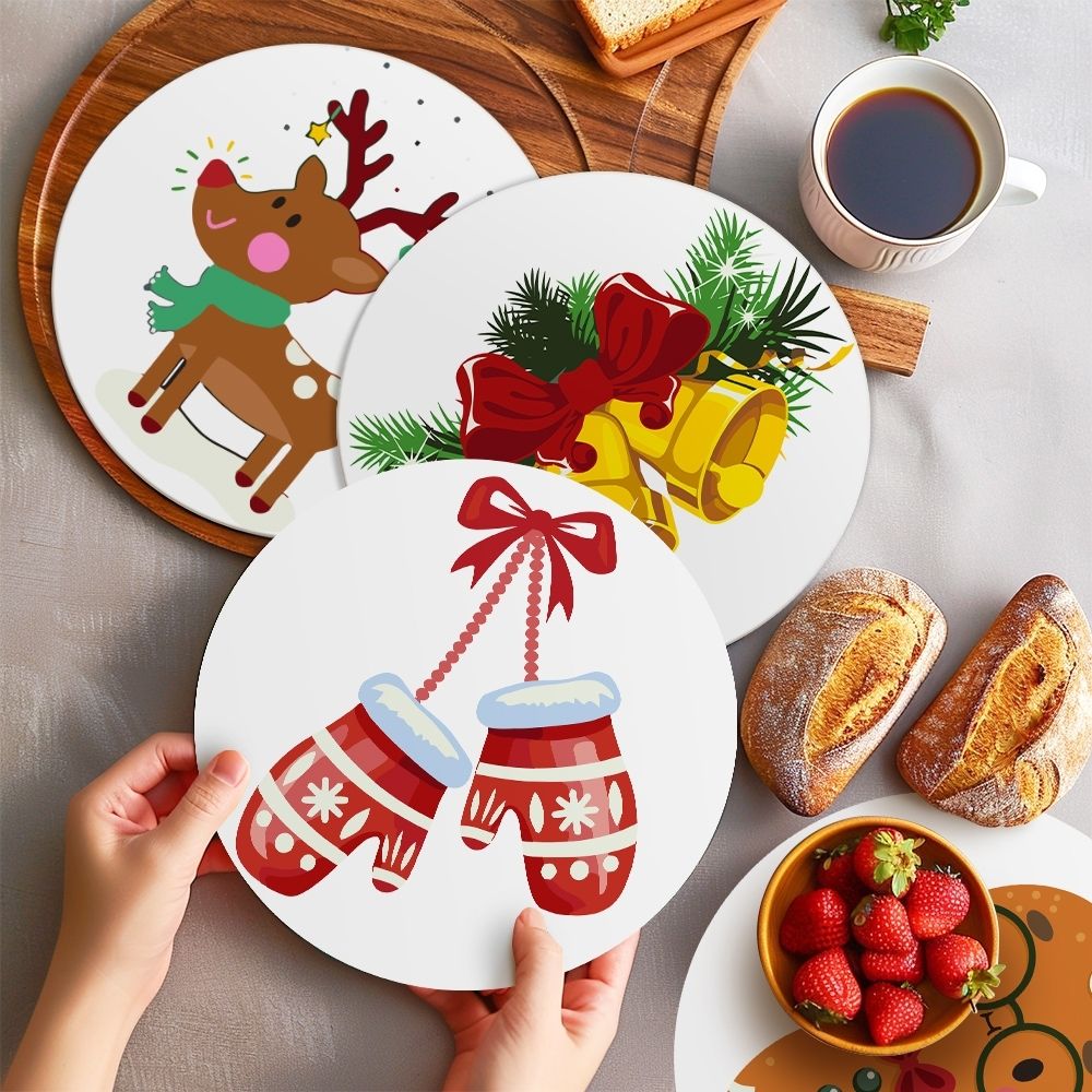 Paint by numbers 8" Placemats (4 pieces) - Christmas Theme 1