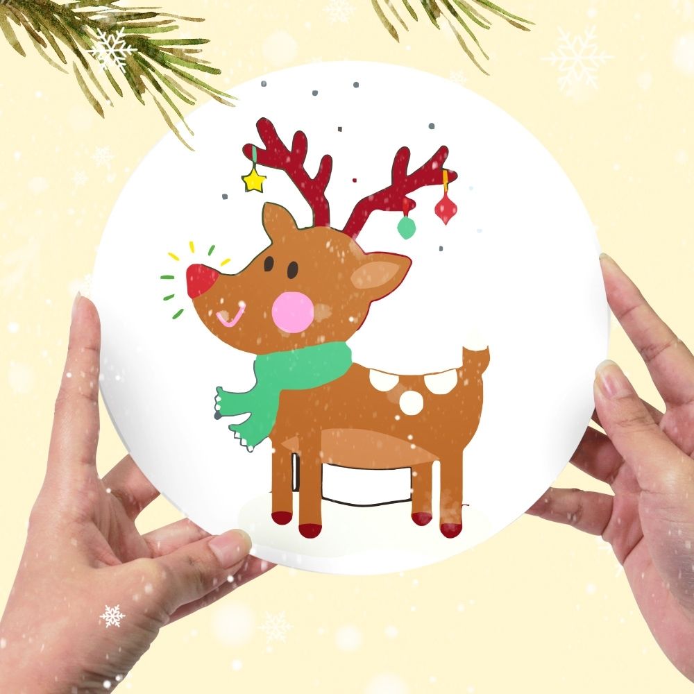 Paint by numbers 8" Placemats (4 pieces) - Christmas Theme 1