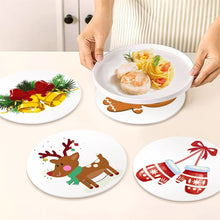 Load image into Gallery viewer, Paint by numbers 8" Placemats (4 pieces) - Christmas Theme 1