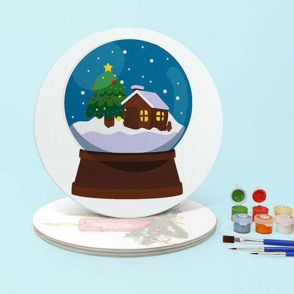 Paint by numbers 8" Placemats (4 pieces) - Christmas Theme 2