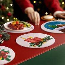Load image into Gallery viewer, Paint by numbers 8" Placemats (4 pieces) - Christmas Theme 2